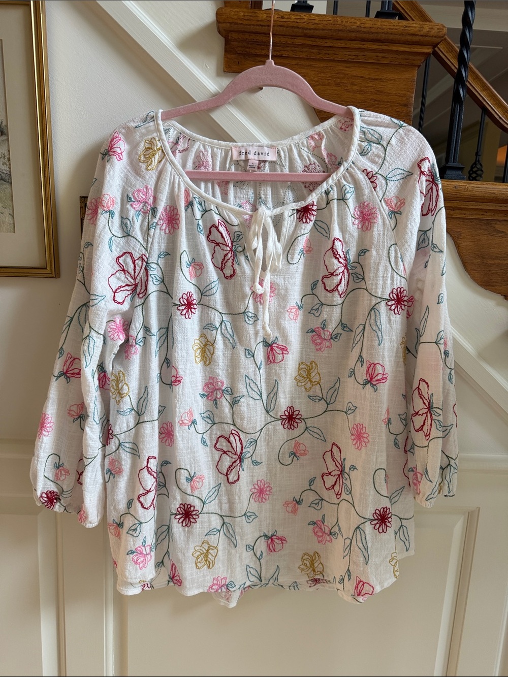 FRED DAVID Embroidered Cotton Top